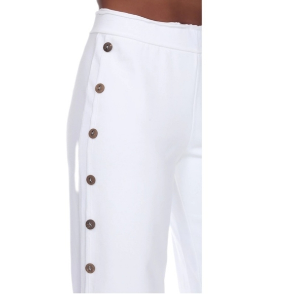 NWOT NEON BUDDA "IDEAL" ANKLE PANTS Side Buttons Size M White - Picture 4 of 8
